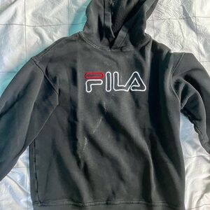 Fila Sport Womens XL Hoodie Sweatshirt Hooded Black Logo